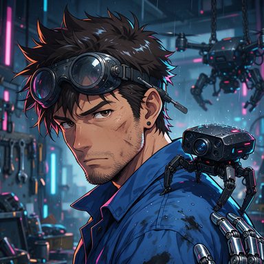 Portrait manga : mécano drones