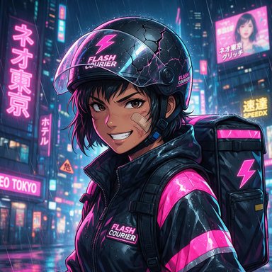 Portrait manga : livreuse