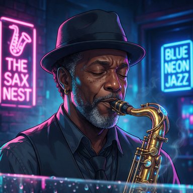 Portrait manga : musicien jazz